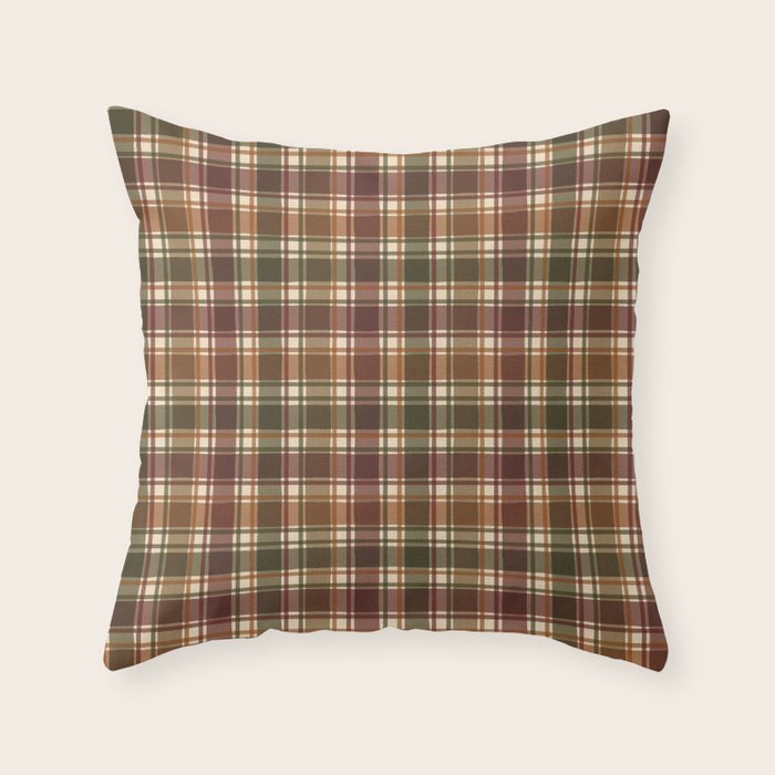 Cozy Vintage Plaid Throw Pillow Gallery Image 6