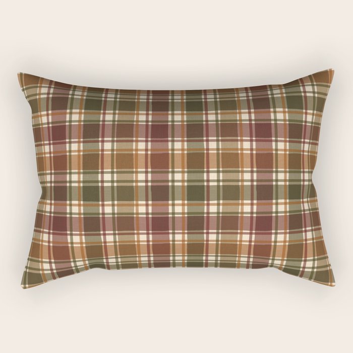 Cozy Vintage Plaid Rectangular Pillow Gallery Image 1