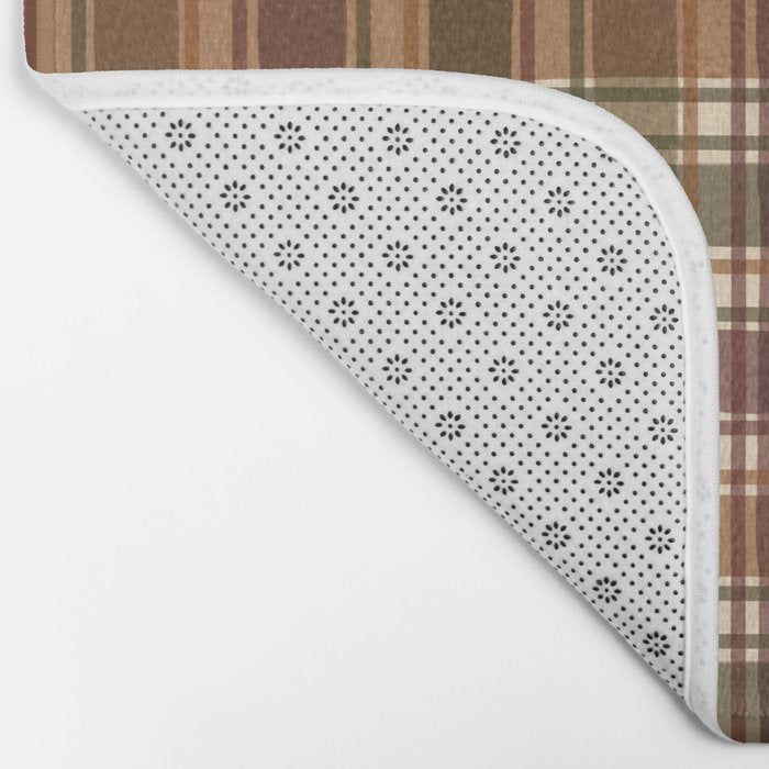 Cozy Vintage Plaid Bath Mat Gallery Image 2