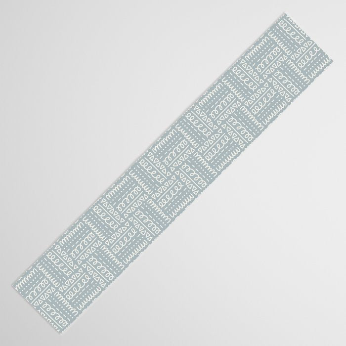 Sweet Doodle Squares . Coastal Blue Table Runner Gallery Image 3