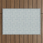 Sweet Doodle Squares . Coastal Blue Outdoor Rug Gallery Image 1
