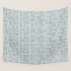 Sweet Doodle Squares . Coastal Blue Wall Tapestry Gallery Image 4