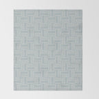 Sweet Doodle Squares . Coastal Blue Throw Blanket Gallery Image 2