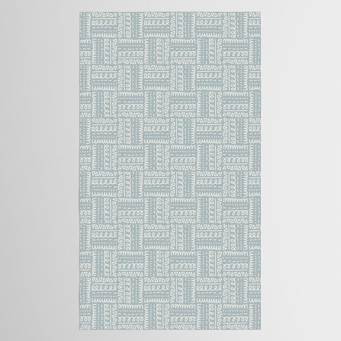 Sweet Doodle Squares . Coastal Blue Tablecloth Gallery Image 2