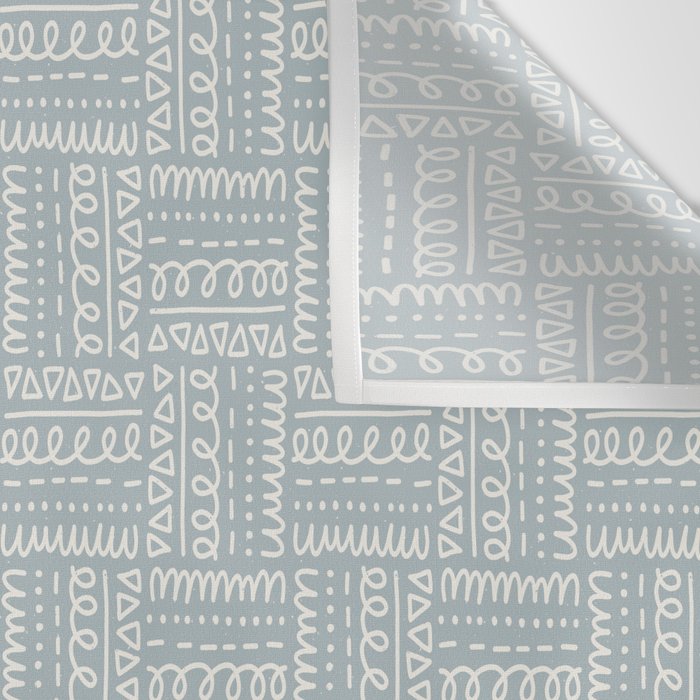 Sweet Doodle Squares . Coastal Blue Wall Tapestry Gallery Image 3