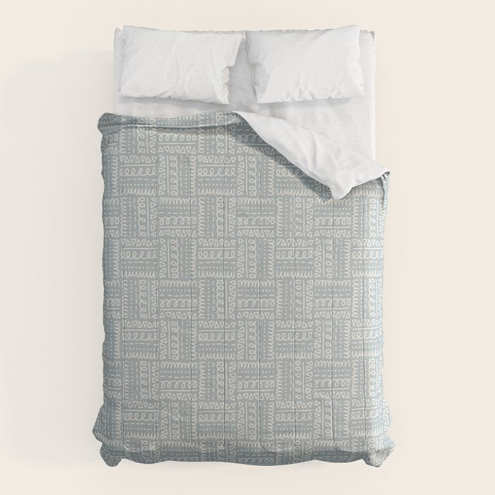 Sweet Doodle Squares . Coastal Blue Comforter Gallery Image 6
