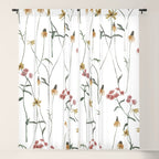 Delicate Wildflowers Floral Watercolor Window Curtain Gallery Image 5