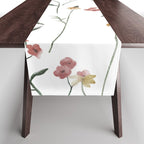 Delicate Wildflowers Floral Watercolor Table Runner Gallery Image 1