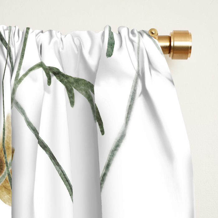 Delicate Wildflowers Floral Watercolor Window Curtain Gallery Image 2