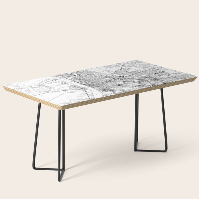 Baton Rouge White Map Coffee Table Gallery Image 1