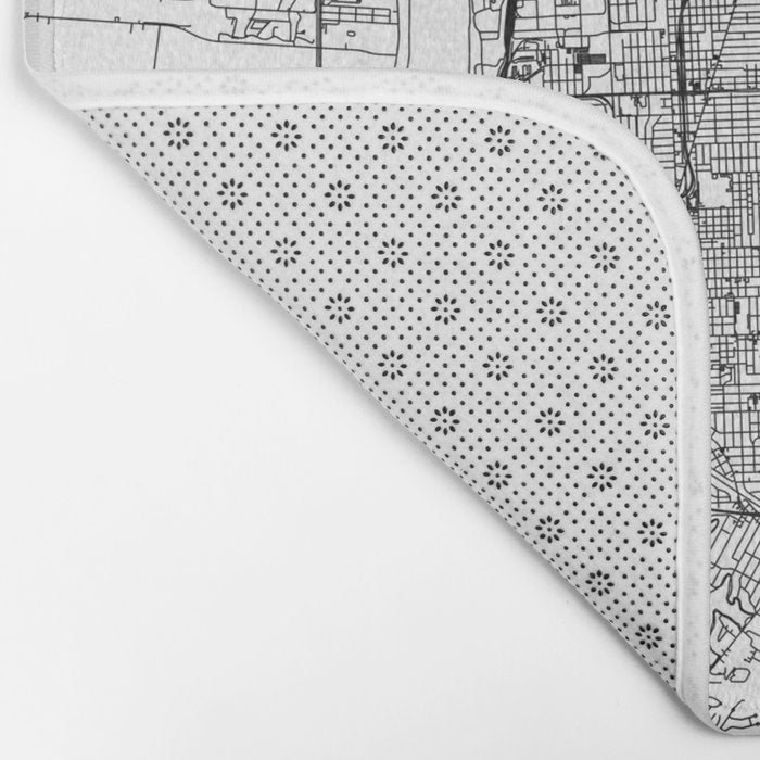 Baton Rouge White Map Bath Mat Gallery Image 2
