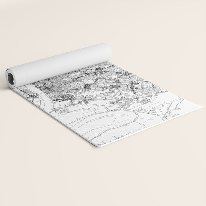 Baton Rouge White Map Yoga Mat Gallery Image 2