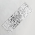 Baton Rouge White Map Yoga Mat Gallery Image 1