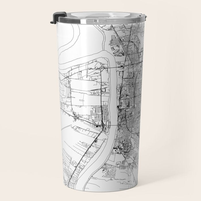 Baton Rouge White Map Travel Mug Gallery Image 3