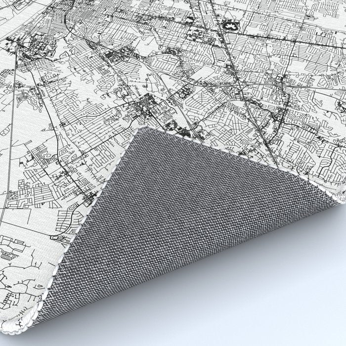 Baton Rouge White Map Rug Gallery Image 4