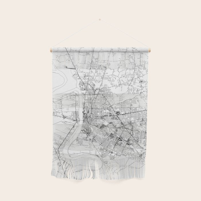 Baton Rouge White Map Wall Hanging Gallery Image 1