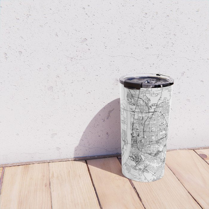 Baton Rouge White Map Travel Mug Gallery Image 4