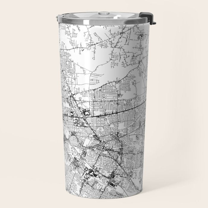 Baton Rouge White Map Travel Mug Gallery Image 2