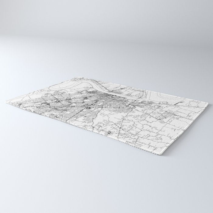 Baton Rouge White Map Rug Gallery Image 3