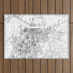 Baton Rouge White Map Outdoor Rug Gallery Image 1