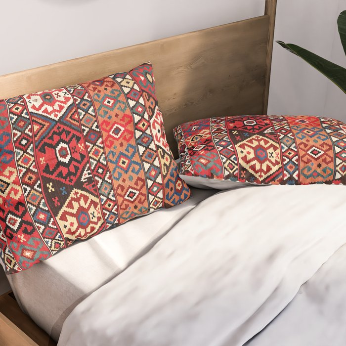 Azeri Azerbaijan South Caucasus Kilim Print Pillow Sham Gallery Image 2