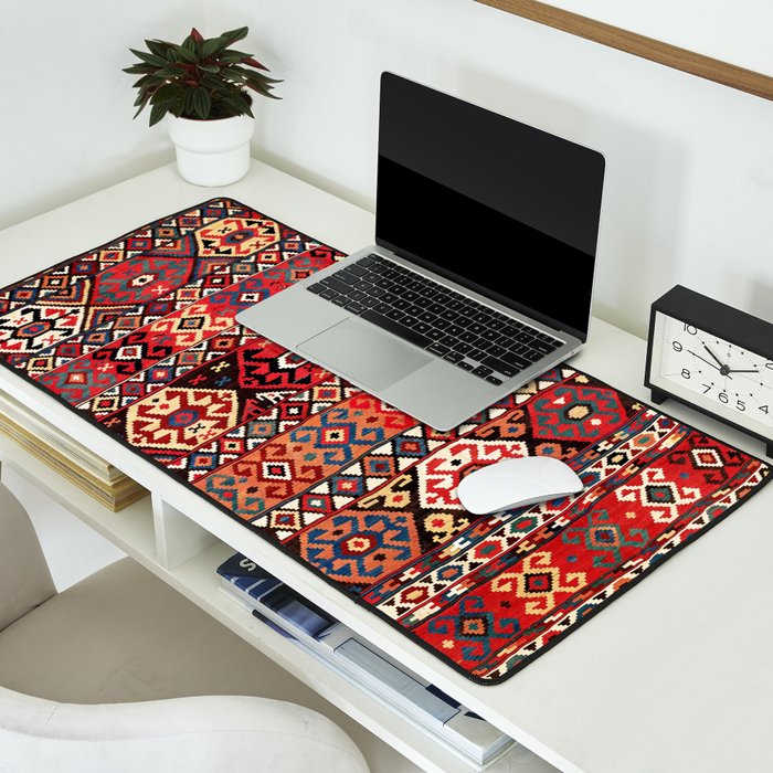 Azeri Azerbaijan South Caucasus Kilim Print Desk Mat Gallery Image 2