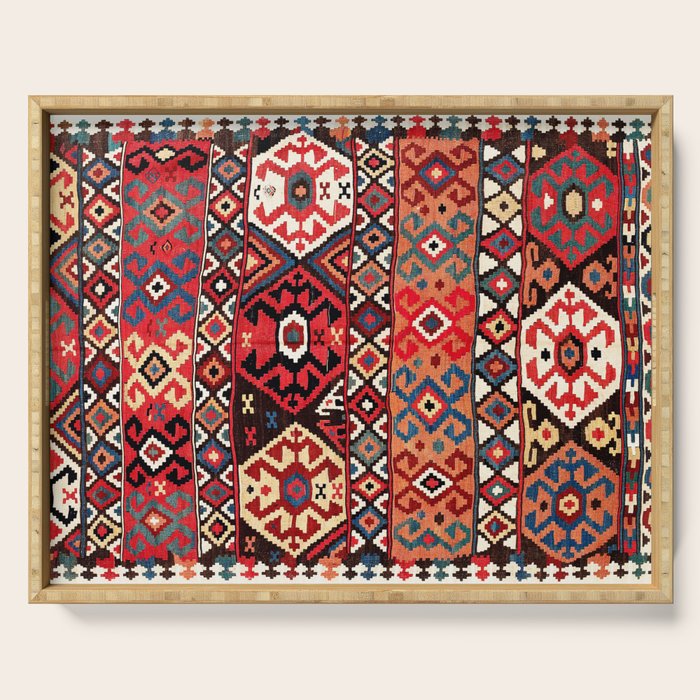 Azeri Azerbaijan South Caucasus Kilim Print Serving Tray Gallery Image 1