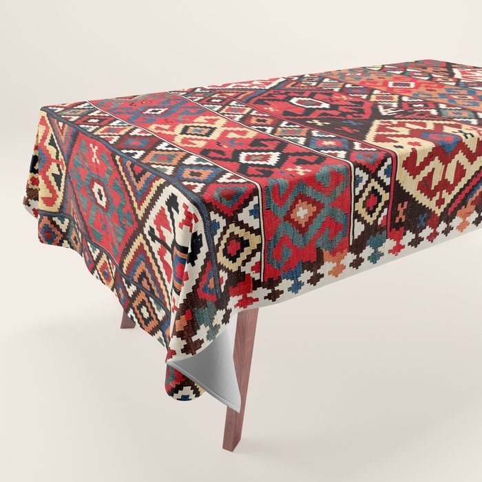 Azeri Azerbaijan South Caucasus Kilim Print Tablecloth Gallery Image 1