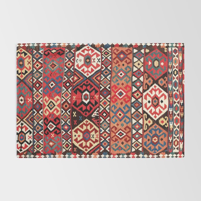 Azeri Azerbaijan South Caucasus Kilim Print Rug Gallery Image 2