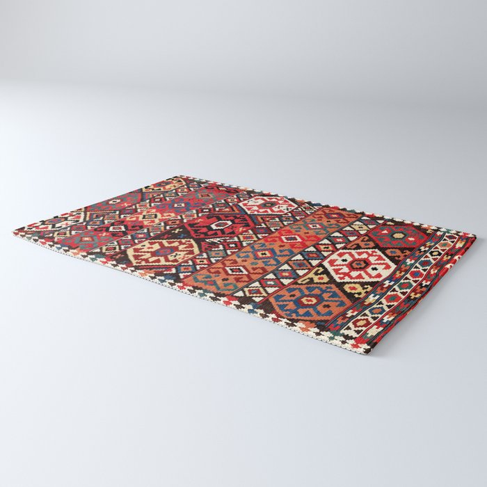 Azeri Azerbaijan South Caucasus Kilim Print Rug Gallery Image 3