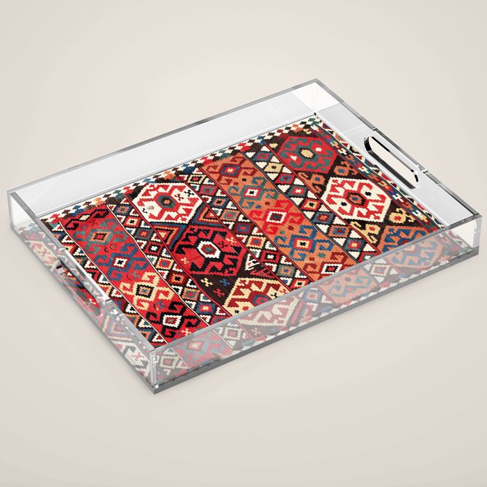 Azeri Azerbaijan South Caucasus Kilim Print Acrylic Tray Gallery Image 1