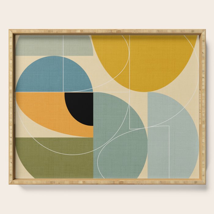 mid century modern winter 1 Serving Tray Gallery Image 1