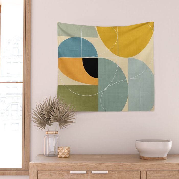 mid century modern winter 1 Wall Tapestry Gallery Image 2