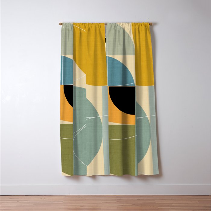 mid century modern winter 1 Window Curtain Gallery Image 3