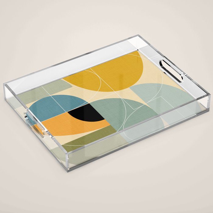 mid century modern winter 1 Acrylic Tray Gallery Image 1