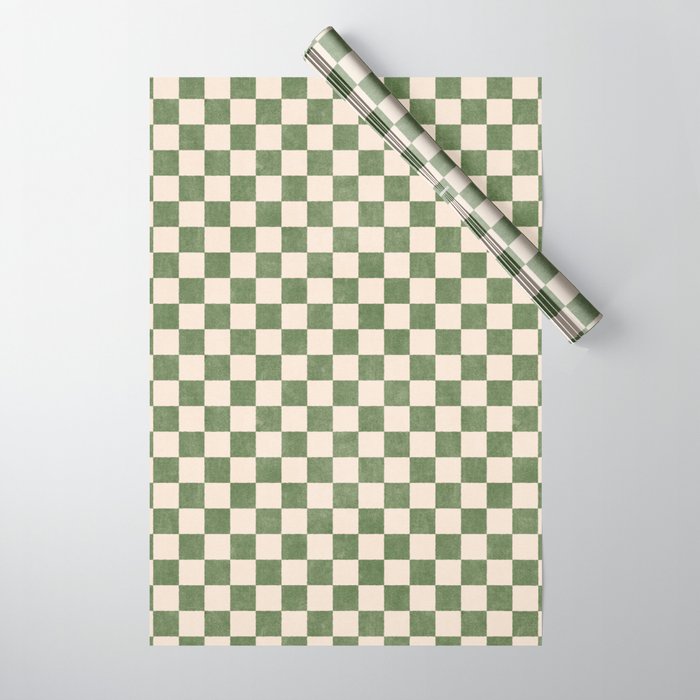 CHECKER - 001 - Olive Wrapping Paper Gallery Image 1