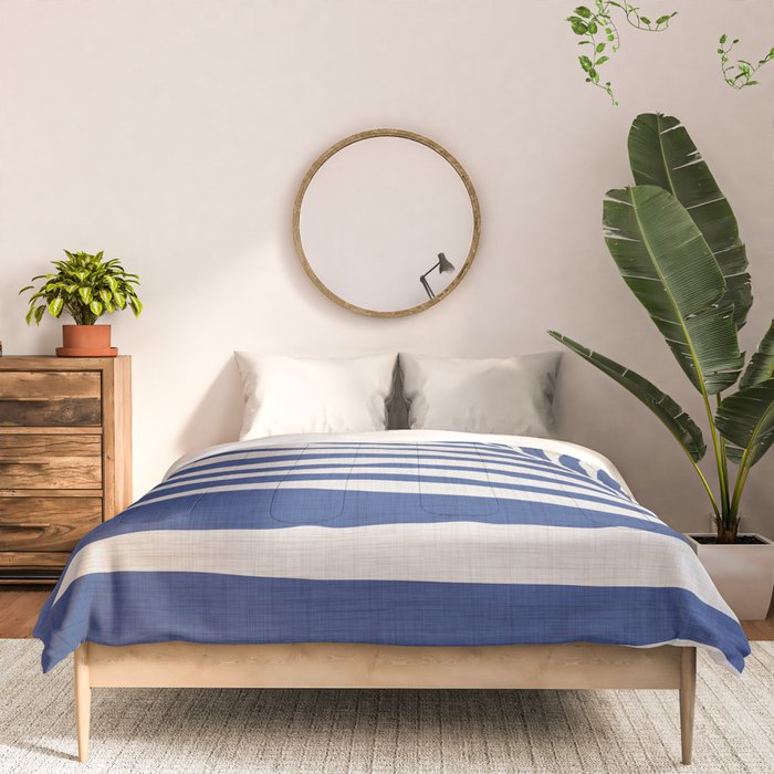 Indigo Palm Minimal Botanical Comforter Gallery Image 3