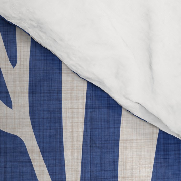 Indigo Palm Minimal Botanical Comforter Gallery Image 4