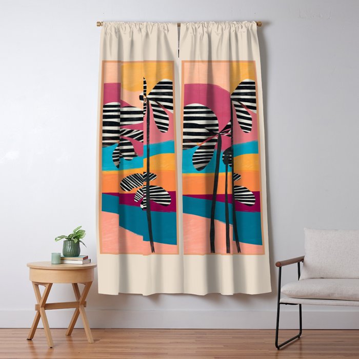 Tropical Sunset Palms I Window Curtain Gallery Image 5