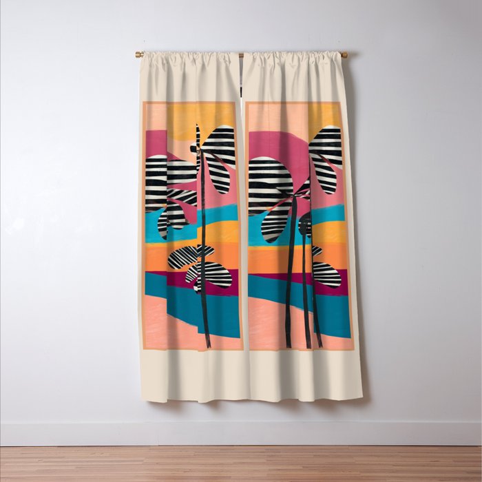 Tropical Sunset Palms I Window Curtain Gallery Image 3