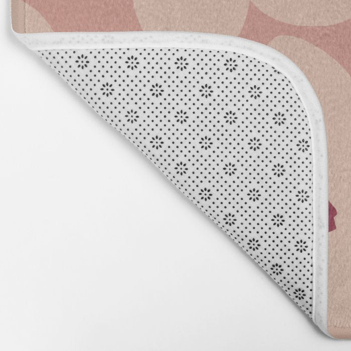 Terracotta Pink Retro Flower Bath Mat Gallery Image 2