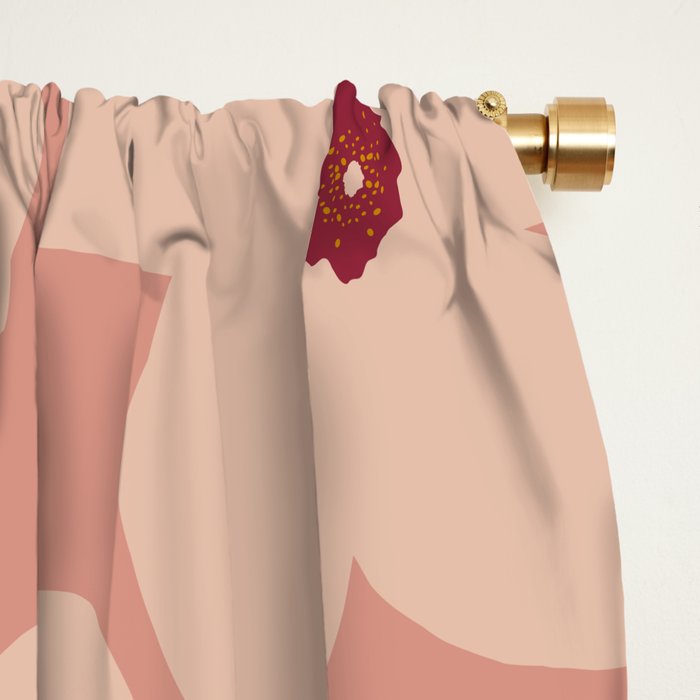 Terracotta Pink Retro Flower Window Curtain Gallery Image 2