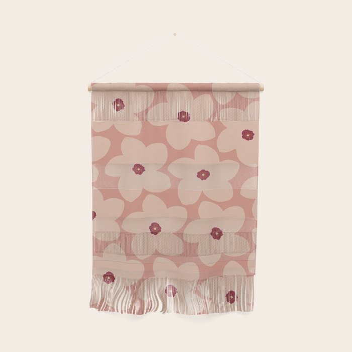 Terracotta Pink Retro Flower Wall Hanging Gallery Image 1