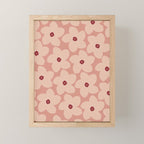 Terracotta Pink Retro Flower Mini Art Print Gallery Image 1