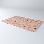 Terracotta Pink Retro Flower Rug Gallery Image 3
