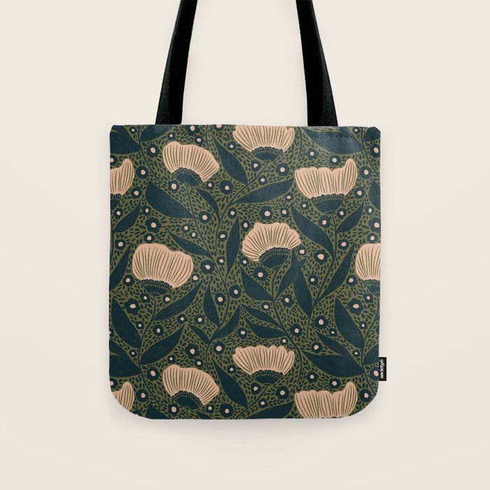 Pretty hand drawn floral pattern Tote Bag Gallery Image 1