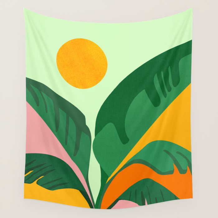 Things Are Looking Up / Tropical Greenery Wall Tapestry Gallery Image 4