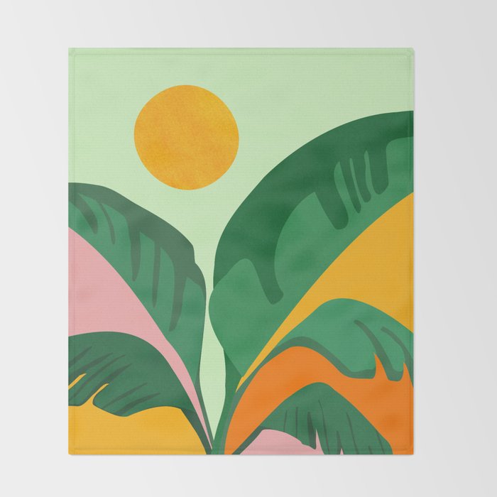 Things Are Looking Up / Tropical Greenery Throw Blanket Gallery Image 2