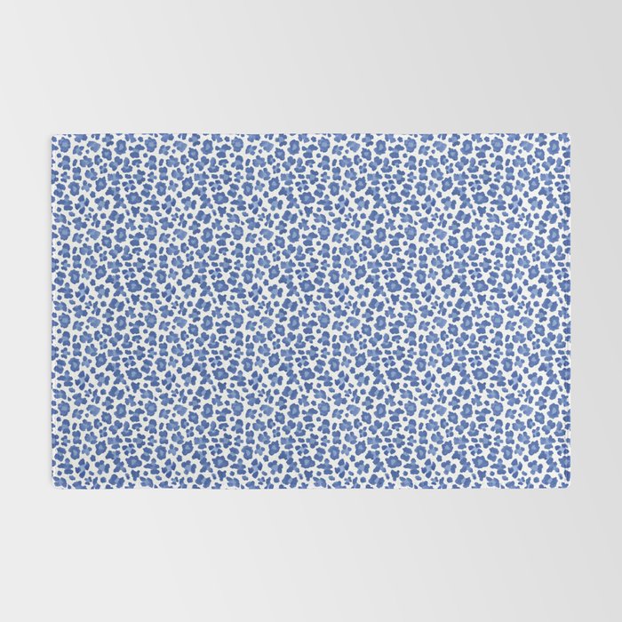 Blue Leopard Print Rug Gallery Image 2