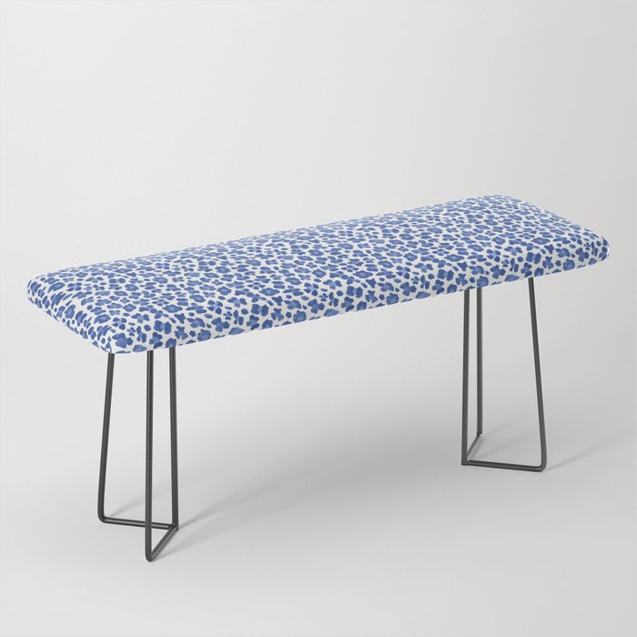 Blue Leopard Print Bench Gallery Image 1